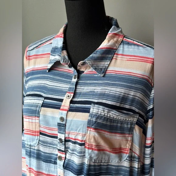 Sonoma Striped drawstring waist Dress Large NWT - Picture 8 of 9